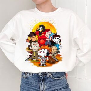 Snoopy With Horror Movie Character Halloween Sweatshirt