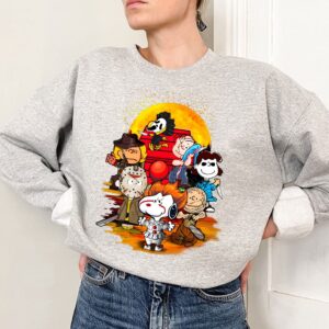 Snoopy With Horror Movie Character Halloween Sweatshirt