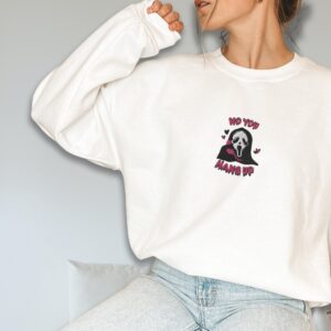 Ghost Face No You Hang Up First Embroidered Sweatshirt