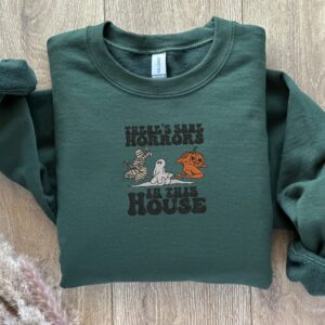 Halloween Horrors In This House Embroidered Sweatshirt