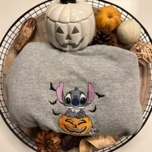 Halloween Disney Stitch Embroidered Sweatshirt