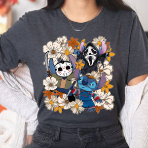 Retro Disney Stitch With Flowers Halloween Sweatshirt