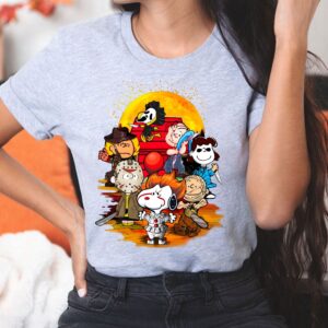 Snoopy With Horror Movie Character Halloween Sweatshirt