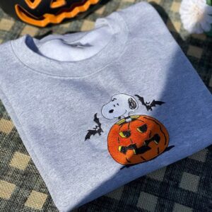 Snoopy Pumpkin Halloween Embroidered Sweatshirt