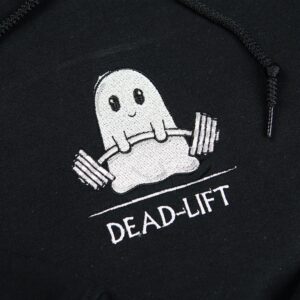 Embroidered Dead Lift Ghost Funny Halloween Sweatshirt