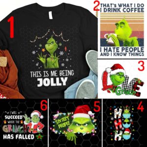 Personalized Grinch Christmas Holiday Shirt Snow Sweatshirts Family Tee Santa Sweatshirt