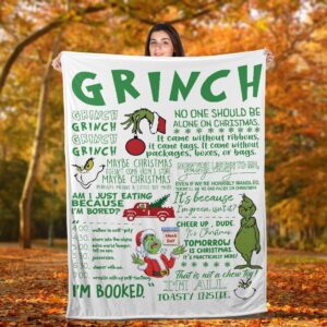 Grinch Christmas Movie Fleece Blanket - Christmas Gift - Grinch Theme