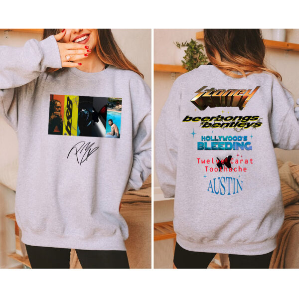 Post Malone Album Signature Sweatshirt Hoodie T-Shirt 2 Side