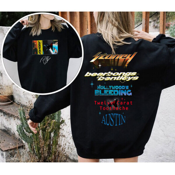 Post Malone Album Signature Sweatshirt Hoodie T-Shirt 2 Side